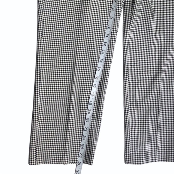 Joie High Rise Women's Pants Black White Gingham Plaid Career Ankle Crop size 10 - Picture 10 of 16
